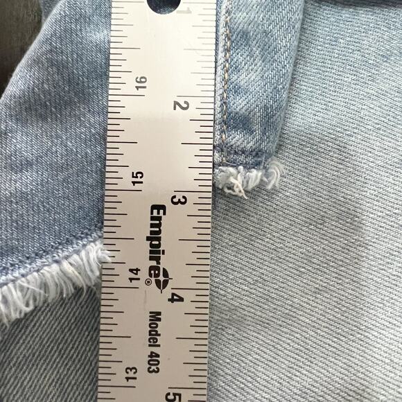 Old Navy XXL 18 Girls Light Wash Distressed Jean Shortalls - Picture 7 of 11